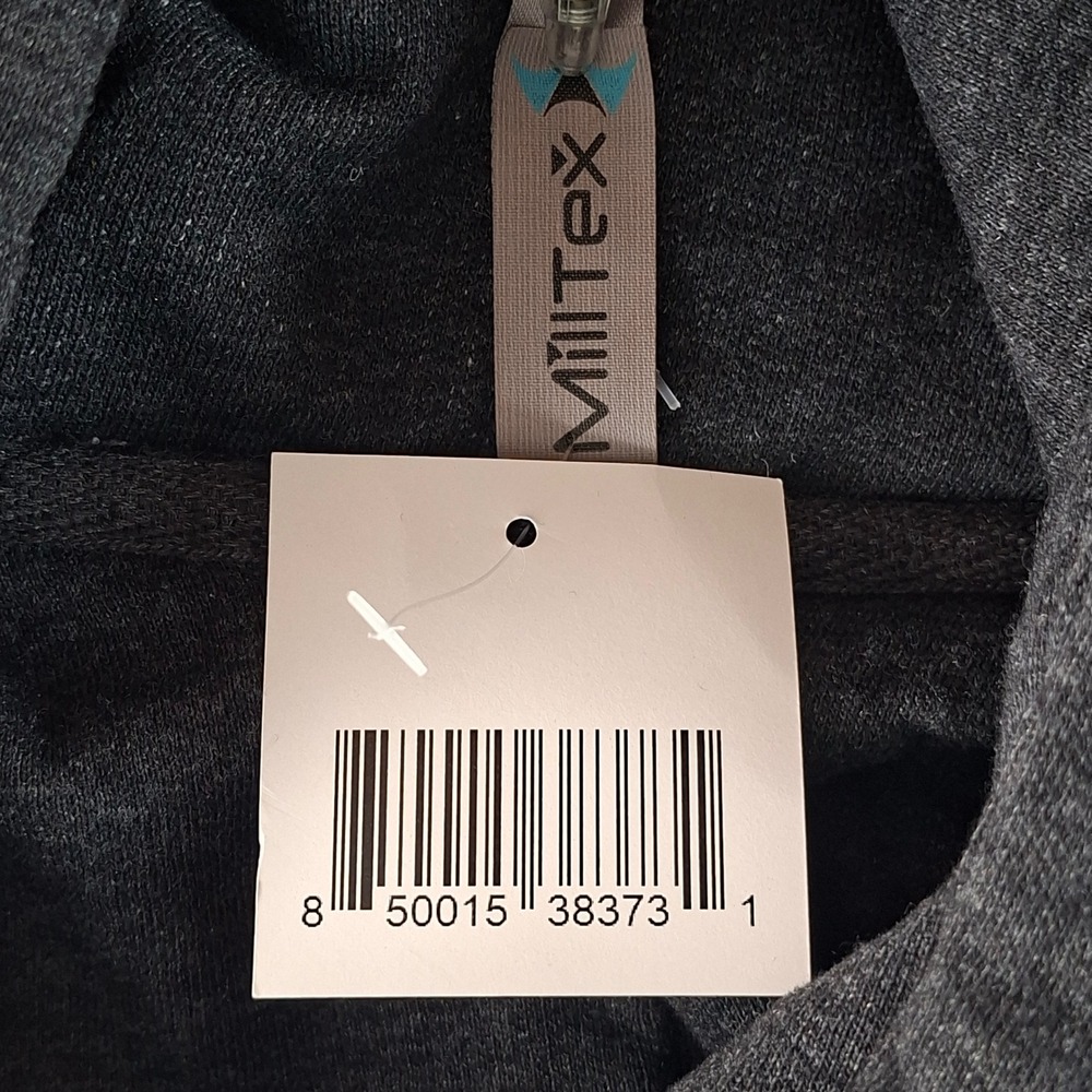 Mens L Dark Gray Hoodie Pullover Hooded Sweatshirt Cotton Blend Streetwear NWT - Picture 3 of 5